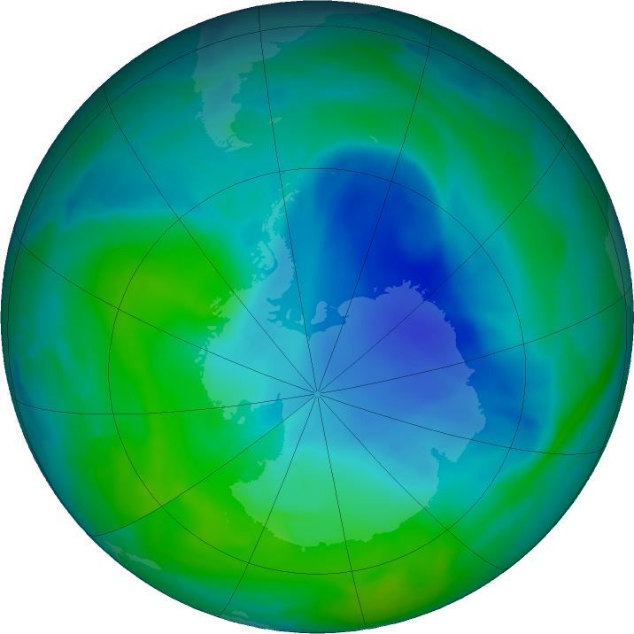 Antarctic ozone map for 17 December 2021